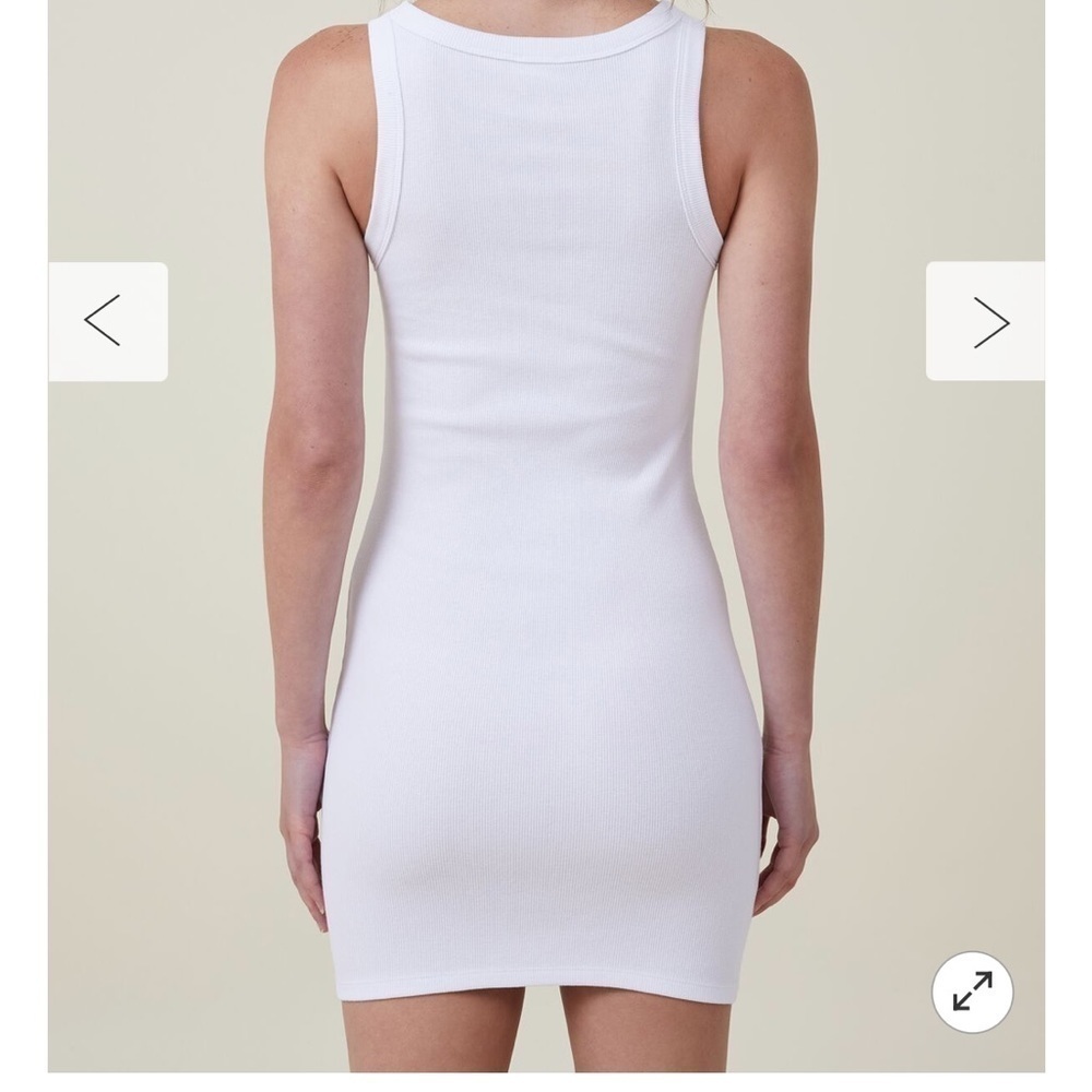 CottonOn Rib Racer Mini Dress Beige Size Large New without Tags - Picture 4 of 9